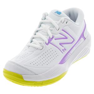 Women`s 696v5 D Width Tennis Shoes White and Purple Fade