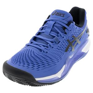 Men`s Gel-Resolution 9 Clay Tennis Shoes Sapphire and Black