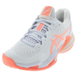 Women`s Court FF 3 Tennis Shoes White and Sun Coral