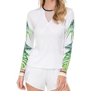 Women`s Palm Island Long Sleeve Tennis Top White