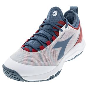 Men`s Speed Blushield Fly 4 AG Tennis Shoes White and Oceanview