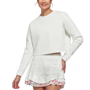 Women`s Cropped Tennis Sweatshirt White