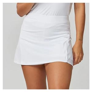 Women`s 14 Inch High Waisted Diamond Jacquard Tennis Skort White