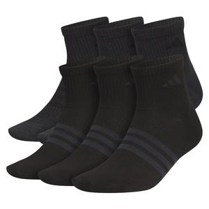 Men`s Superlite 3.0 6 Pack Quarter Tennis Socks Black and Night Grey