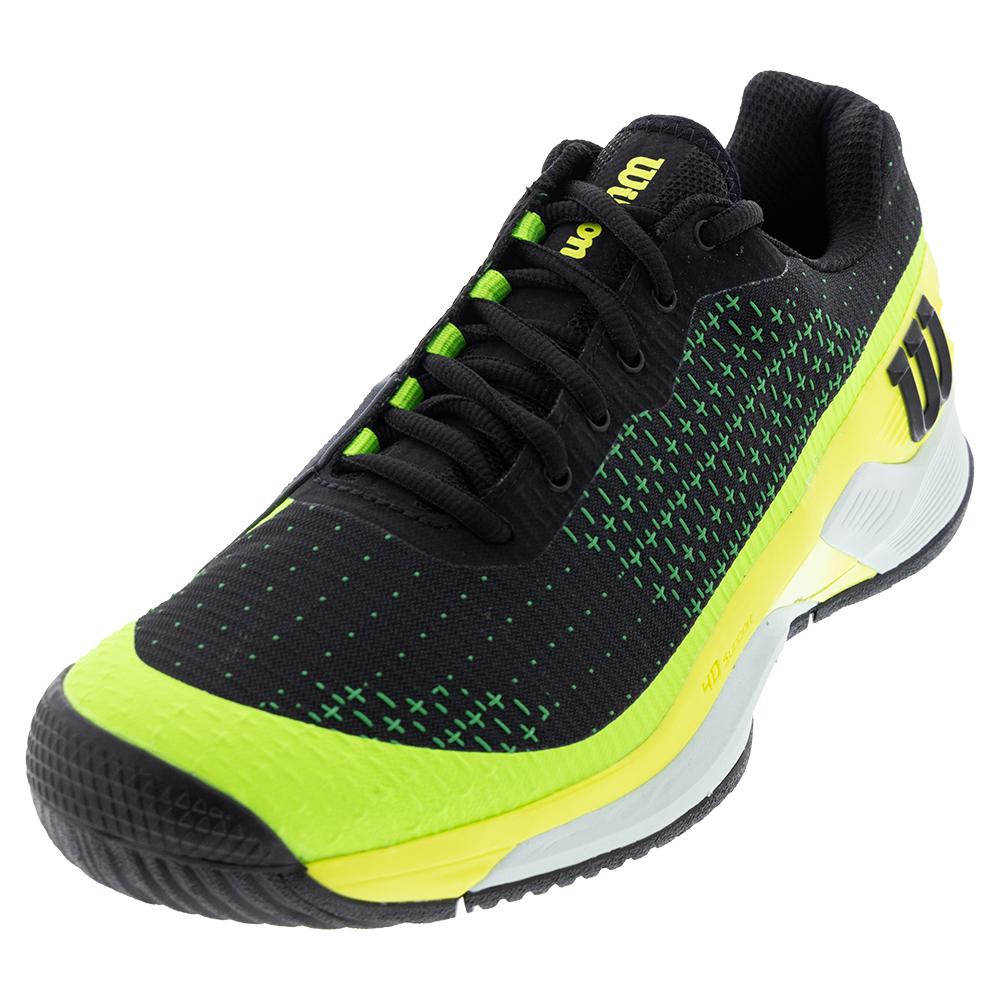 Wilson Men`s Rush Pro Extra Duty Tennis Shoes Black and Safety Yellow