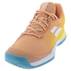 Juniors` Jet Mach 3 All Court Tennis Shoes Coral and Gold Fusion