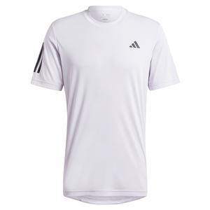 Men`s Club 3 Stripe Tennis Top Silver Dawn