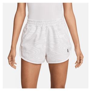 Women`s Court Heritage Printed Tennis Short White