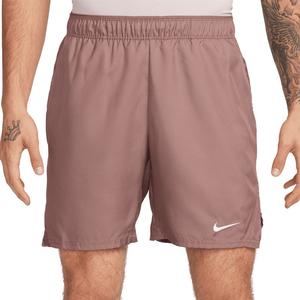 Mens Dri-Fit Victory 7 Inch Tennis Shorts Smokey Mouve and White