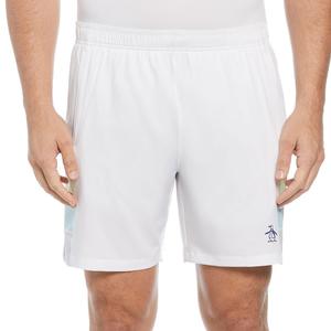 Men`s Performance Blocked Tennis Short Bright White