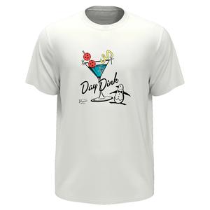 Men`s Short Sleeve Day Dink Graphic Tennis Top Bright White