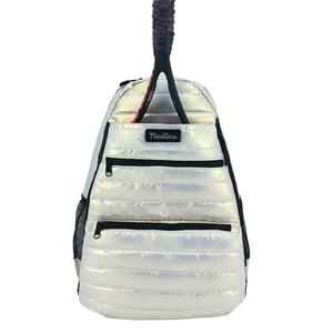 Neon Puffer Tennis Backpack Pearlescent White