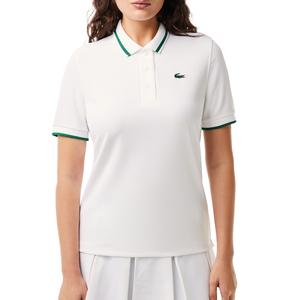 Women`s Pique Tennis Polo with Contrast Stripped Collar