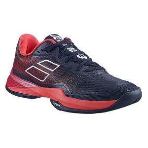 Men`s Jet Mach 3 All Court Tennis Shoes Black and Poppy Red