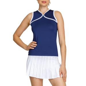 Women`s Erie Novelty Neck Tennis Tank Blue Depths