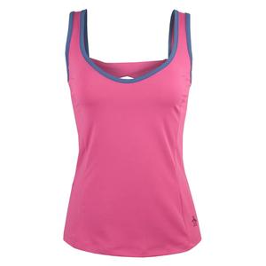 Women`s Sweetheart Neckline Tennis Tank with Back Knot Cheeky Pink