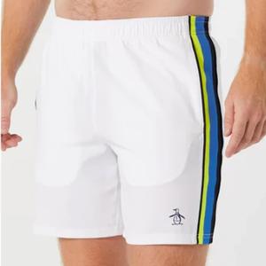 Men`s Side Stripe Tennis Short Bright White