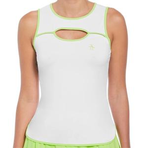 Women`s Colorblock Tennis Tank with Cutout Detail Bright White