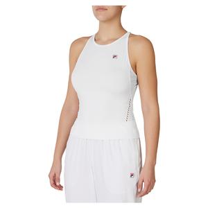 Women`s Halter Court Tennis Tank White