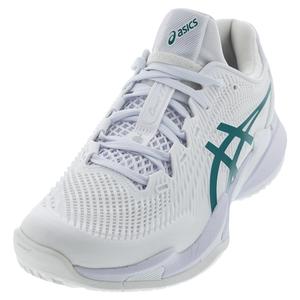 Mens Court FF 3 Novak Tennis Shoes White and Pitch Green