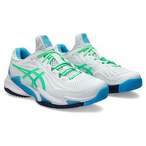 Mens Court FF 3 Tennis Shoes White and New Leaf