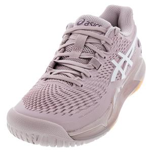 Womens Gel-Resolution 9 Wide Tennis Shoes Watershed Rose and White