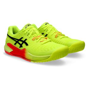 Mens Gel-Resolution 9 Paris Tennis Shoes Safety Yellow and Black