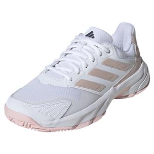 Womens CourtJam Control 3 Tennis Shoes White and Sany Pink Metallic