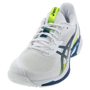 Mens Solution Speed FF 3 Tennis Shoes White and Mako Blue