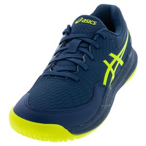 Juniors Gel-Resolution 9 GS Tennis Shoes Mako Blue and Safety Yellow