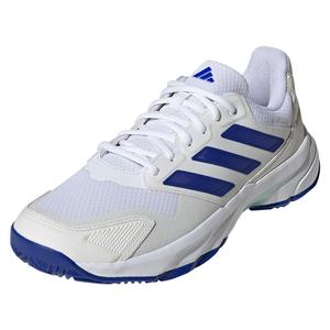 Mens CourtJam Control 3 Tennis Shoes White and Lucid Blue
