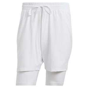 Mens Short and Tight Tennis Set White