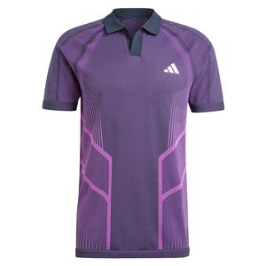 Mens Pro Seamless Tennis Polo Aurora Ink and Preloved Purple