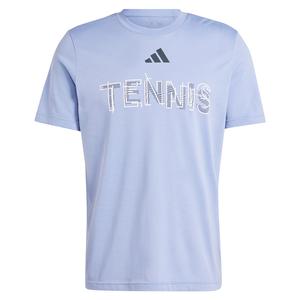 Mens Hi-Vis Graphic Tennis Tee Blue Spark