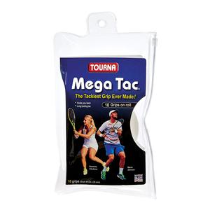 Mega Tac 10 Pack Tennis Overgrip WHITE
