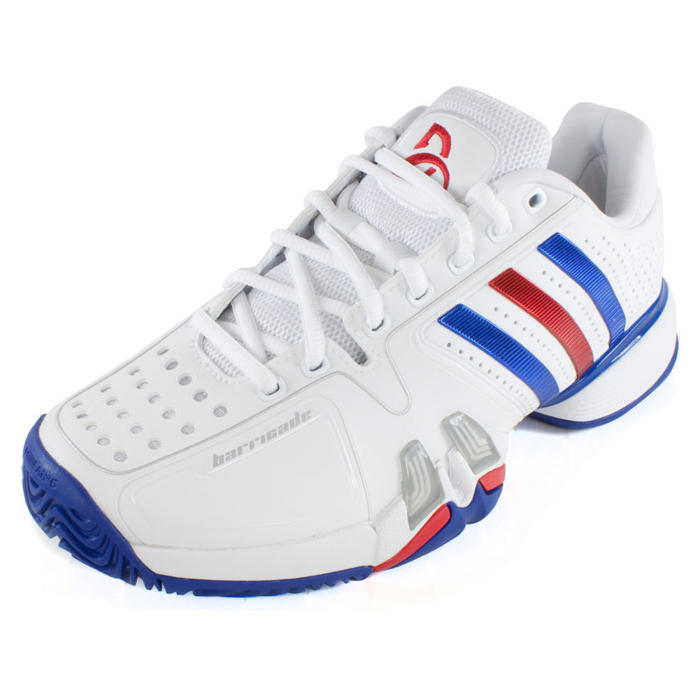 ADIDAS Men`s Novak Djokovic Barricade 7 Tennis Shoes White and ...