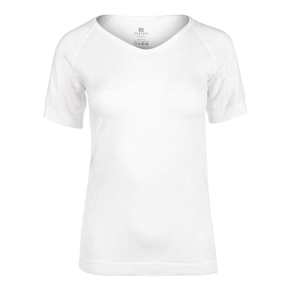 EleVen by Venus Women's Ideal Short Sleeve Tennis Top in White