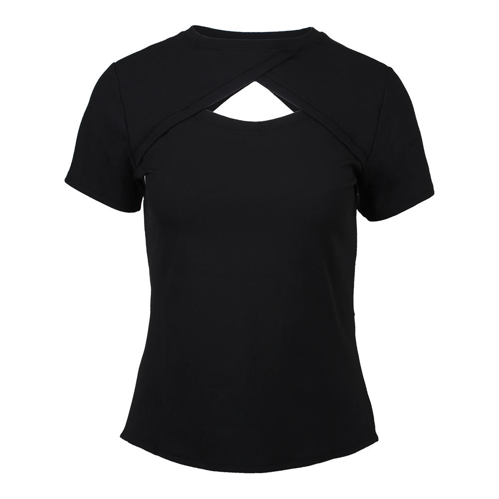 Tail Women's Sibley Short Sleeve Knotted Tennis Top Black