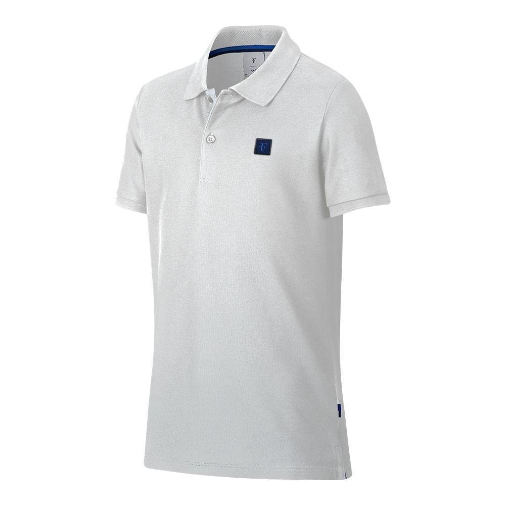 Nike Boys` Roger Federer Essential Tennis Polo White
