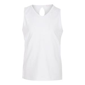 Girls` Keyhole Back Tennis Tank White