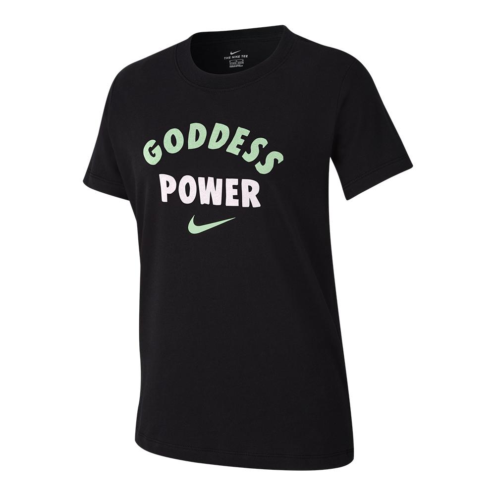 Nike Girl S Sportswear Goddess Power Graphic Tee In Black And White