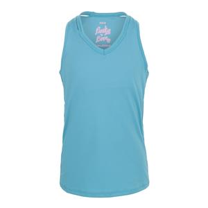 Girls` V-Neck Cutout Tennis Tank Ocean