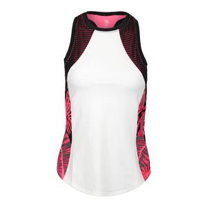 Women`s Helena Racerback Tennis Tank White and Tropics