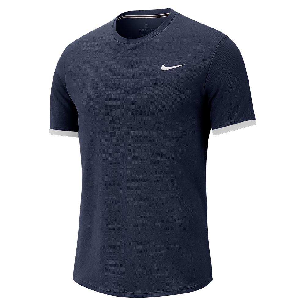 Nike Men`s Court Dry Colorblock Short Sleeve Tennis Top | Tennis Express