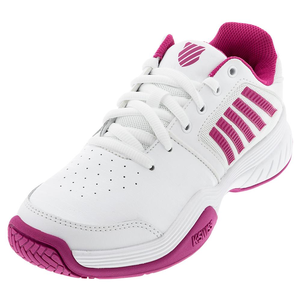 K-Swiss Women`s Court Express Tennis Shoes White and Cactus Flower ...