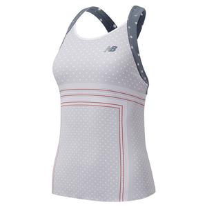 Women`s Printed Tournament Tennis Tank Light Aluminum