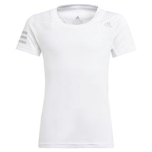 Girls` Club Tennis Top White and Grey Two