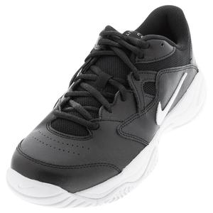 Juniors` Court Lite 2 Tennis Shoes Black and White
