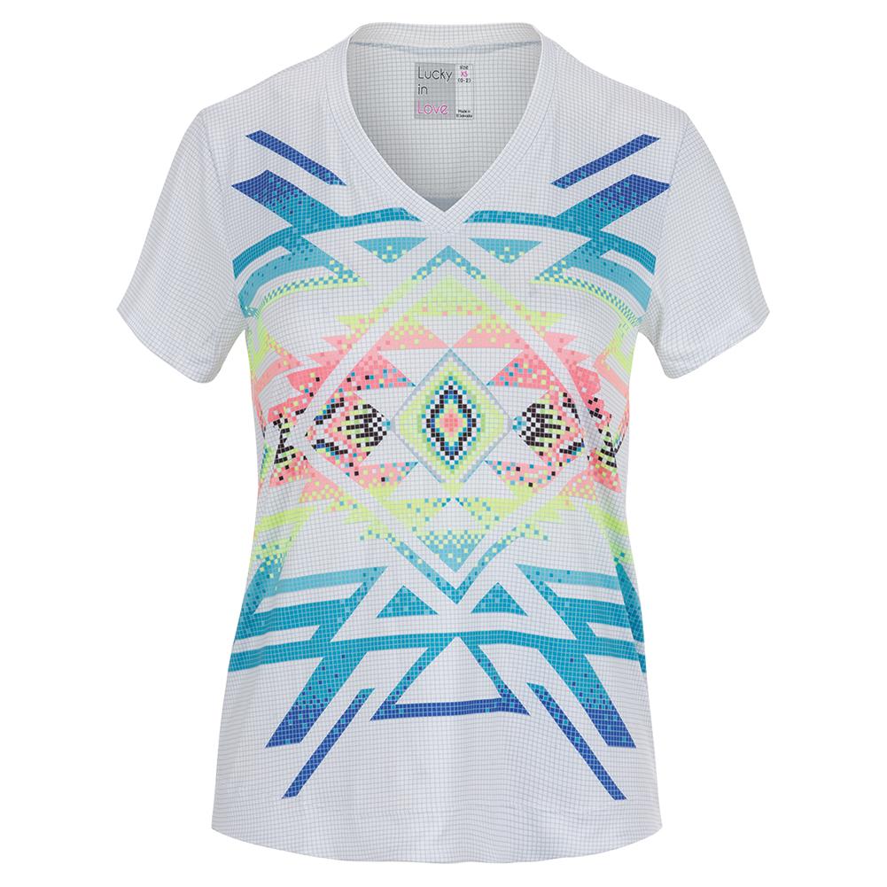 Lucky In Love Women's Square Are You Short Sleeve Tennis Top | Tennis ...