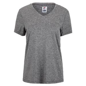 Women`s V-Neck Short Sleeve Pickleball T-Shirt 290_GREY_HT